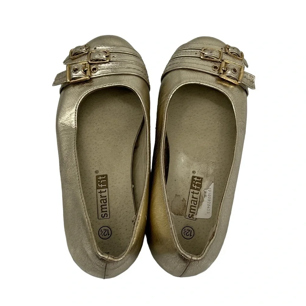Smart Fit Gold Slip On Ballet Flats Size 12 1/2 Girl’s